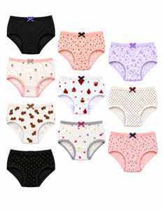 Kit de dez calcinhas infantis com estampas variadas