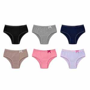 Kit de seis calcinhas juvenis em cores variadas